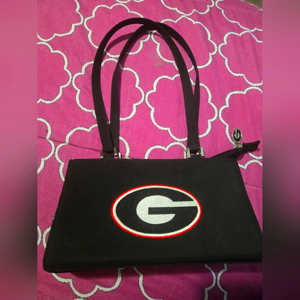 Georgia Sandol Black Handbag with Logo